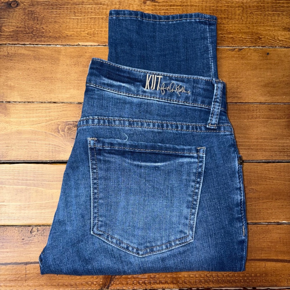 KUT from the Kloth Katy Ankle Straight Leg Jeans Womens 4 Blue Denim Stretch